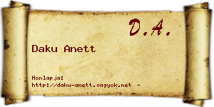 Daku Anett névjegykártya